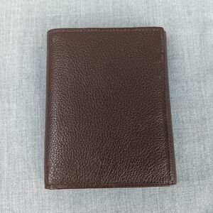 Royal Crest Men's Brown Tri-fold Cowhide Pebbled Leather Wallet Card Holder